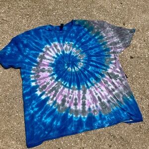 Blue and Gray Tie-Dye T-Shirt